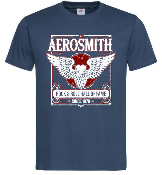 Мужская футболка Aerosmith hall of fame Темно-синий фото
