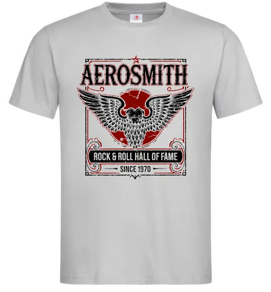 Мужская футболка Aerosmith hall of fame Серый фото