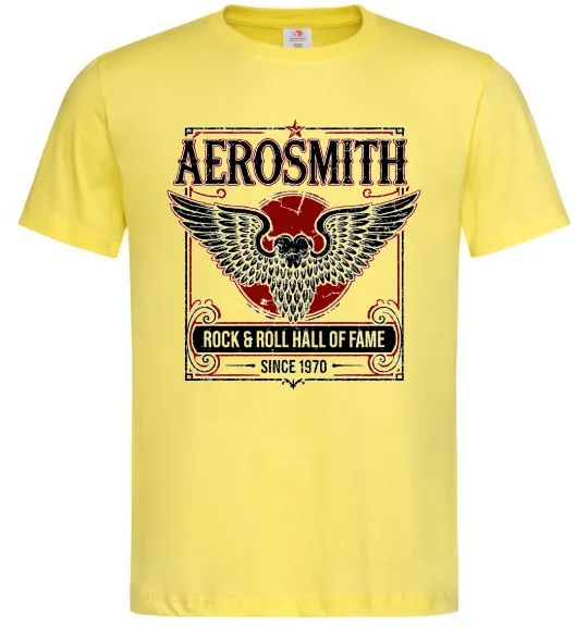 Мужская футболка Aerosmith hall of fame Лимонный фото