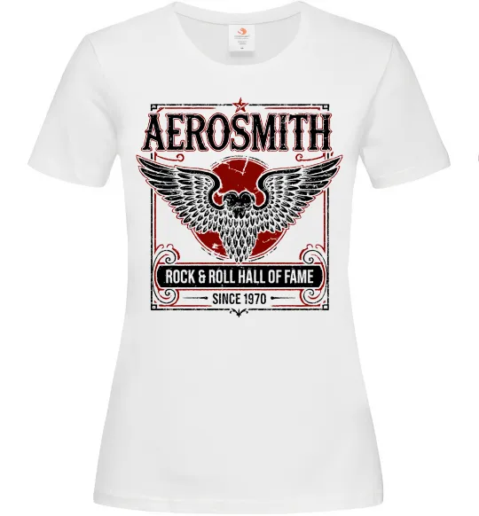 Женская футболка Aerosmith hall of fame Белый фото