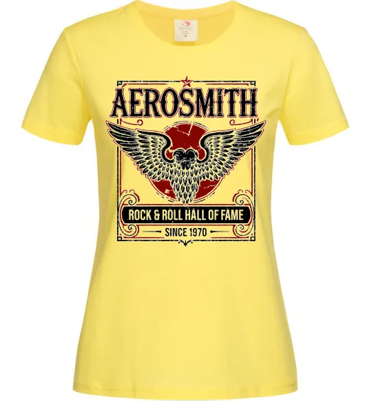 Женская футболка Aerosmith hall of fame Лимонный фото