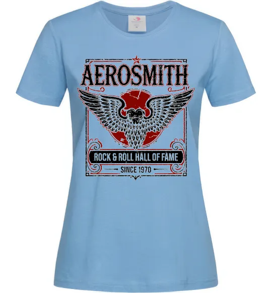 Женская футболка Aerosmith hall of fame Голубой фото