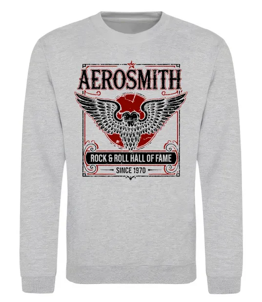 Свитшот Aerosmith hall of fame Серый меланж фото