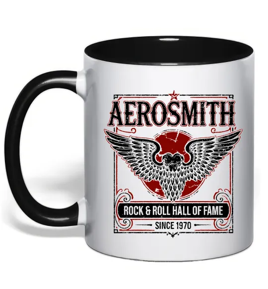 Чашка с цветной ручкой Aerosmith hall of fame Черный фото