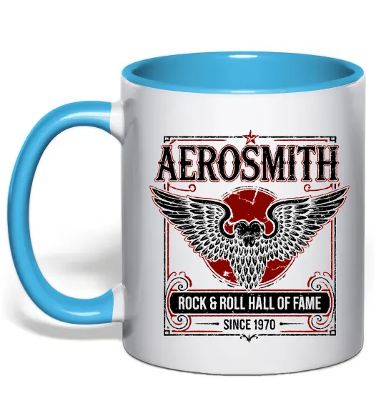 Чашка с цветной ручкой Aerosmith hall of fame Голубой фото