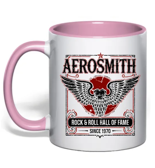 Чашка с цветной ручкой Aerosmith hall of fame Нежно розовый фото