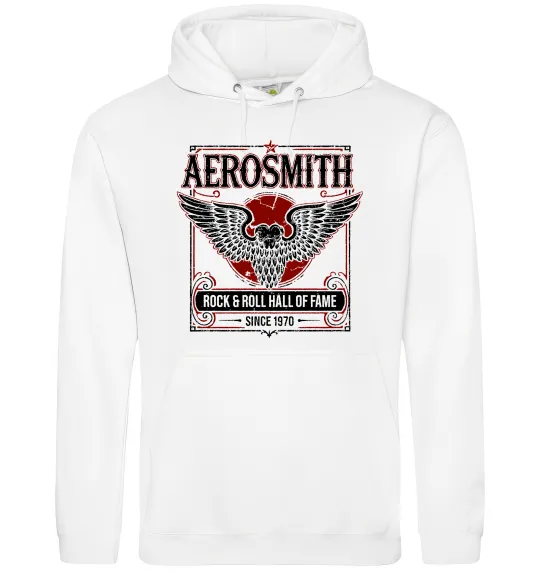 Мужская толстовка (худи) Aerosmith hall of fame Белый фото