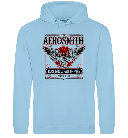 Мужская толстовка (худи) Aerosmith hall of fame Голубой фото