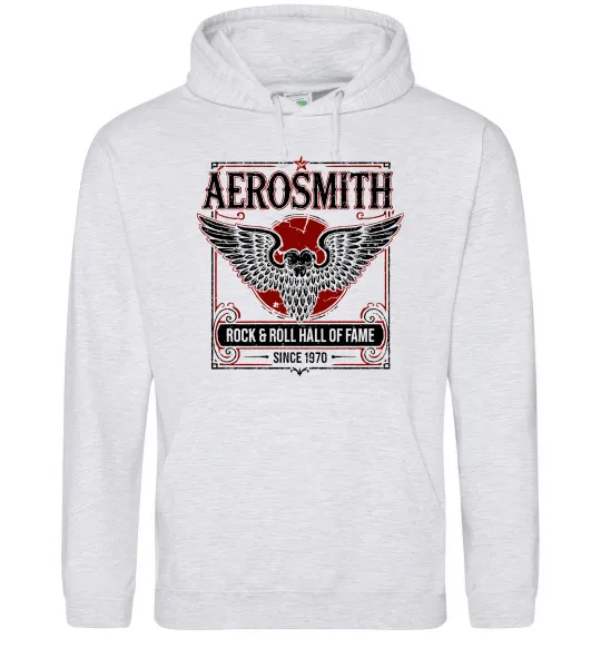 Женская толстовка (худи) Aerosmith hall of fame Серый меланж фото