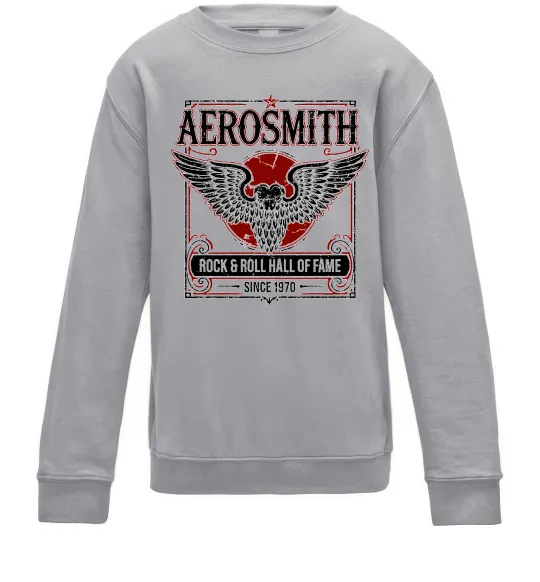 Детский Свитшот Aerosmith hall of fame Серый меланж фото