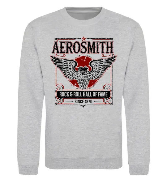 Свитшот Aerosmith hall of fame Серый меланж фото