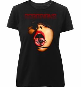 Жіноча преміум футболка Scorpions скорпіон на язику