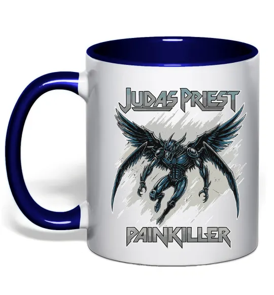 Чашка с цветной ручкой Judas Priest Painkiller Глубокий темно-синий фото