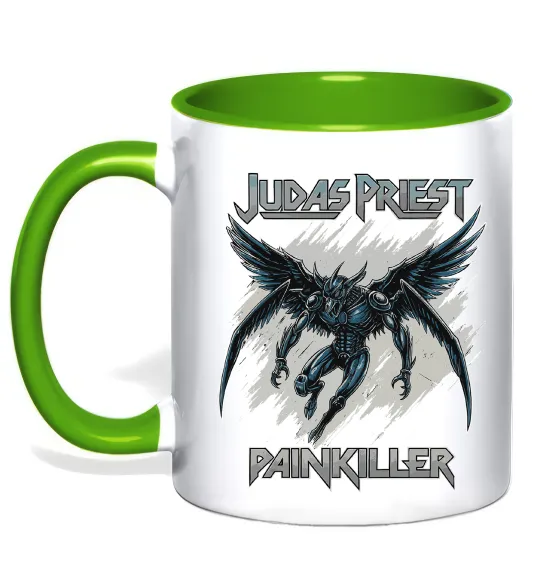 Чашка з кольоровою ручкою Judas Priest Painkiller Лаймовий фото