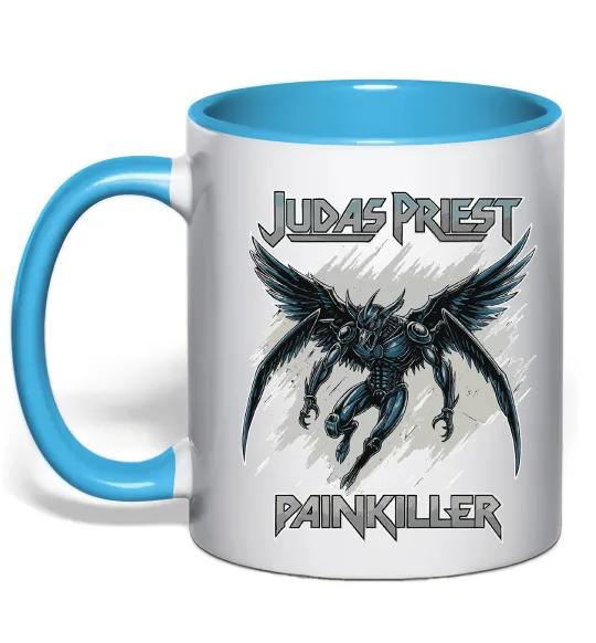 Чашка с цветной ручкой Judas Priest Painkiller Голубой фото