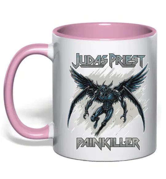 Чашка с цветной ручкой Judas Priest Painkiller Нежно розовый фото