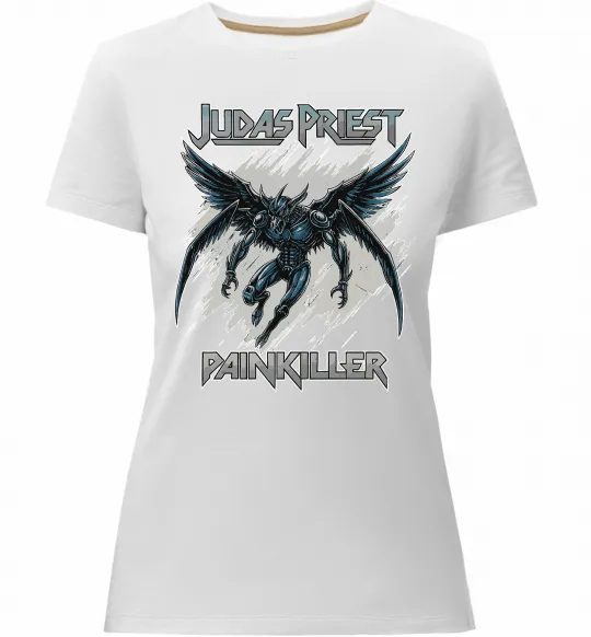 Женская премиум футболка Judas Priest Painkiller Белый фото