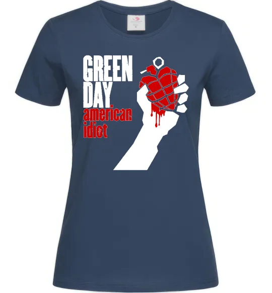 Женская футболка Green day american idiot Темно-синий фото