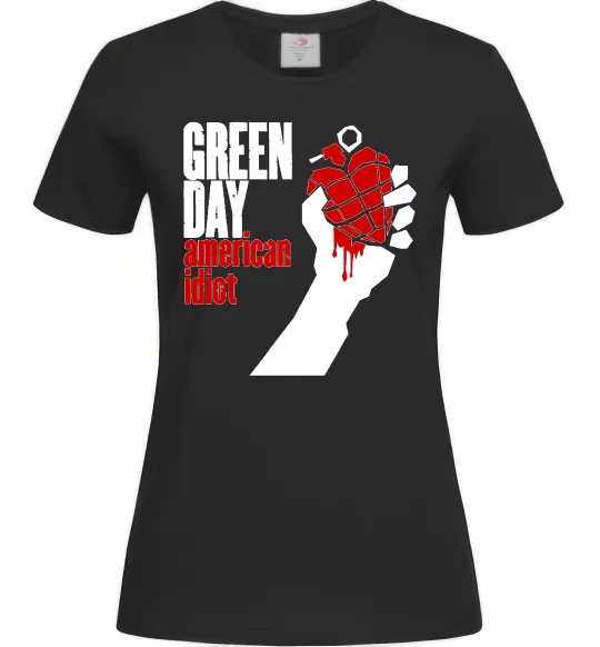 Женская футболка Green day american idiot Черный фото