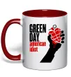 Чашка с цветной ручкой Green day american idiot Красный Чашка с цветной ручкой Green day american idiot Красный фото
