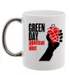 Чашка с цветной ручкой Green day american idiot Серебро Чашка с цветной ручкой Green day american idiot Серебро фото
