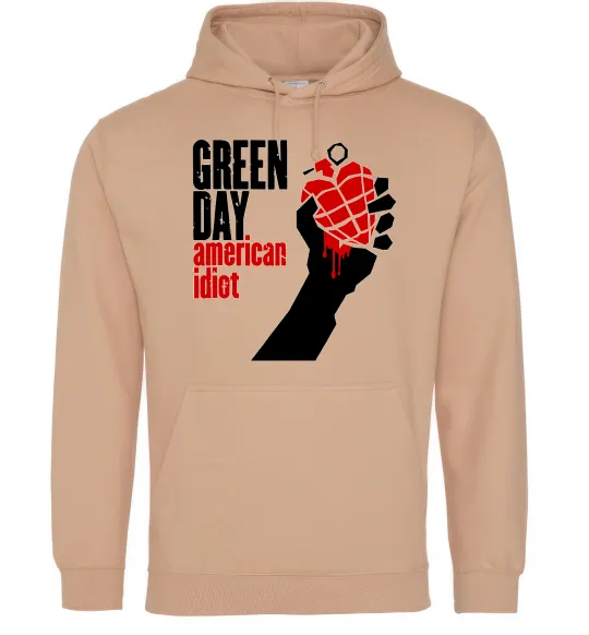 Женская толстовка (худи) Green day american idiot Песочный фото