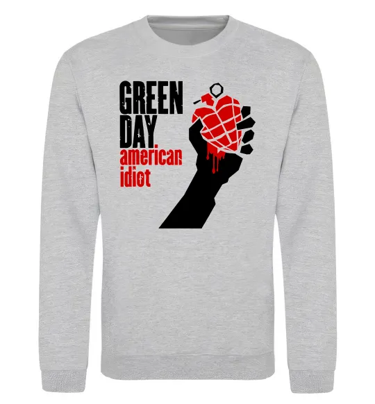 Свитшот Green day american idiot Серый меланж фото