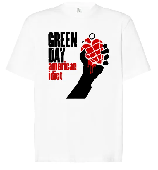 Футболка Оверсайз Green day american idiot Белый фото