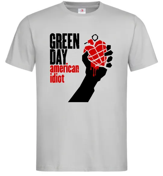 Мужская футболка Green day american idiot Серый фото