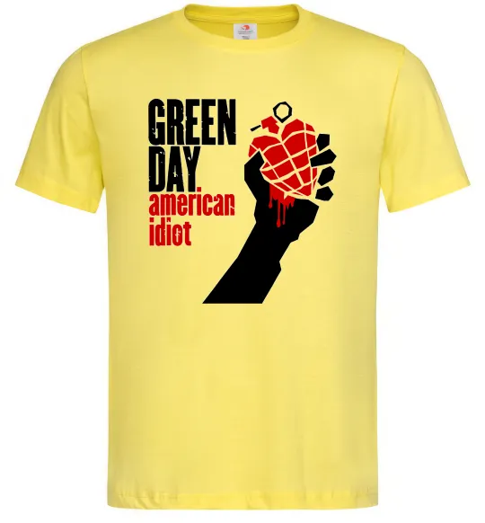 Мужская футболка Green day american idiot Лимонный фото