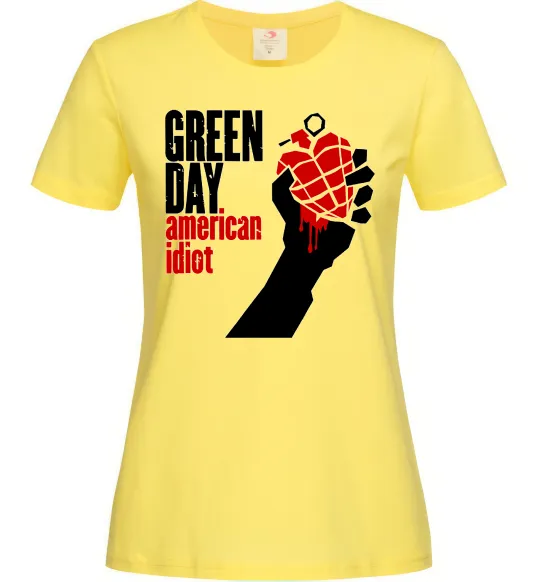 Женская футболка Green day american idiot Лимонный фото