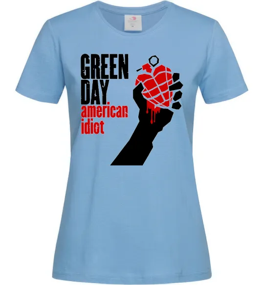 Женская футболка Green day american idiot Голубой фото