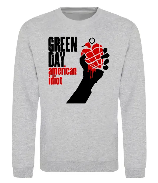 Свитшот Green day american idiot Серый меланж фото