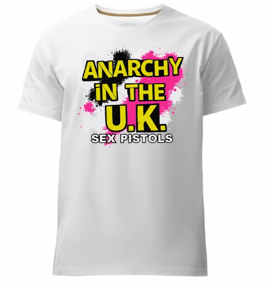 Мужская премиум футболка Anarchy in the UK Белый фото