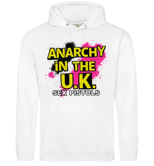 Мужская толстовка (худи) Anarchy in the UK Белый фото