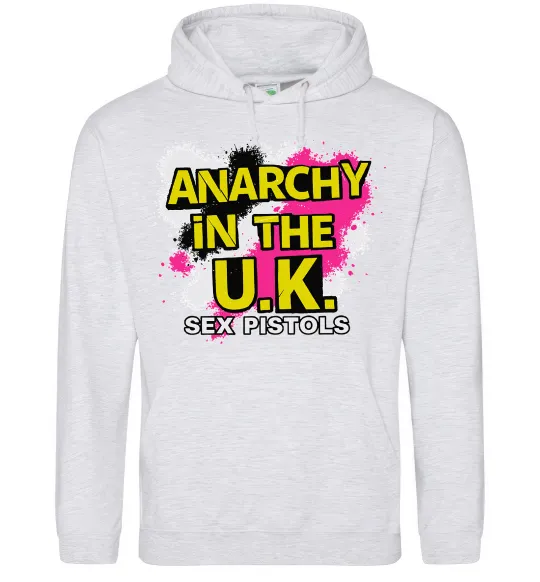 Женская толстовка (худи) Anarchy in the UK Серый меланж фото