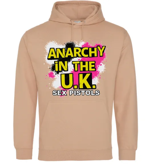 Женская толстовка (худи) Anarchy in the UK Песочный фото