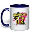 Чашка с цветной ручкой Anarchy in the UK Глубокий темно-синий Чашка с цветной ручкой Anarchy in the UK Глубокий темно-синий фото