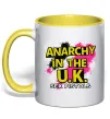 Чашка з кольоровою ручкою Anarchy in the UK Лимонний Чашка з кольоровою ручкою Anarchy in the UK Лимонний фото