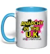 Чашка с цветной ручкой Anarchy in the UK Голубой Чашка с цветной ручкой Anarchy in the UK Голубой фото