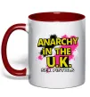 Чашка с цветной ручкой Anarchy in the UK Красный Чашка с цветной ручкой Anarchy in the UK Красный фото