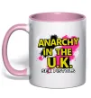 Чашка с цветной ручкой Anarchy in the UK Нежно розовый Чашка с цветной ручкой Anarchy in the UK Нежно розовый фото