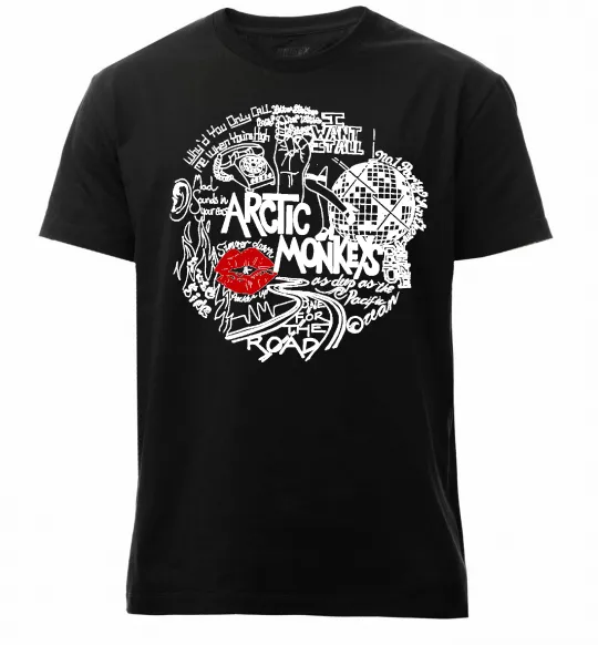 Мужская премиум футболка Arctic Monkeys songs Черный фото