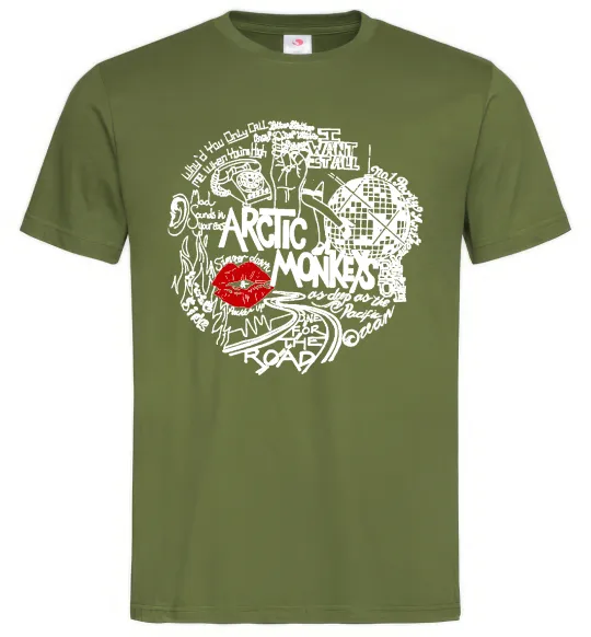 Мужская футболка Arctic Monkeys songs Оливковый фото