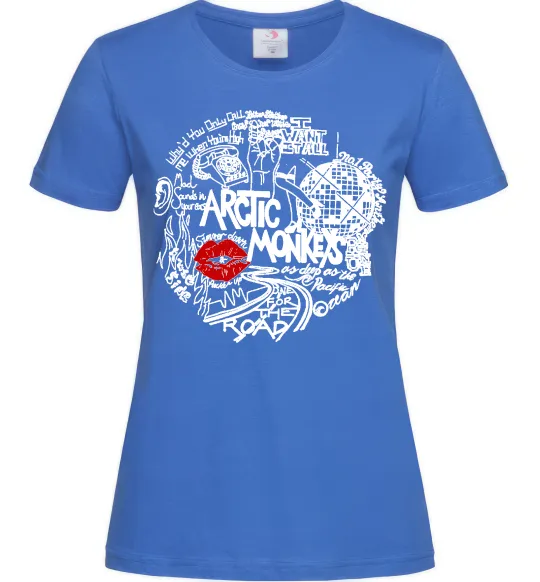 Женская футболка Arctic Monkeys songs Ярко-синий фото