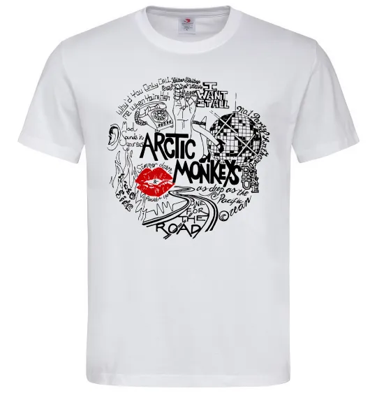 Мужская футболка Arctic Monkeys songs Белый фото