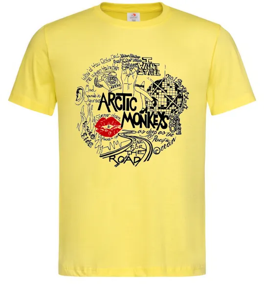 Мужская футболка Arctic Monkeys songs Лимонный фото