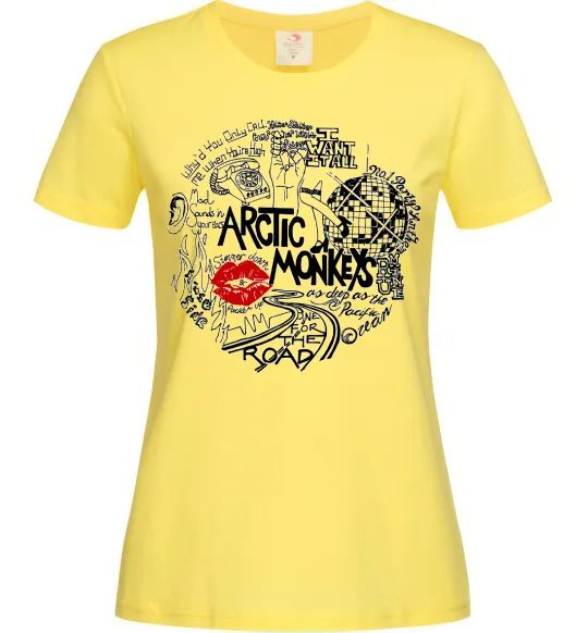 Женская футболка Arctic Monkeys songs Лимонный фото