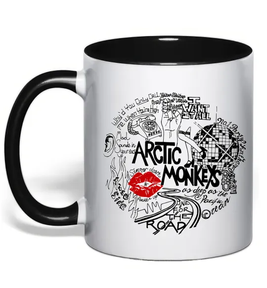 Чашка с цветной ручкой Arctic Monkeys songs Черный фото