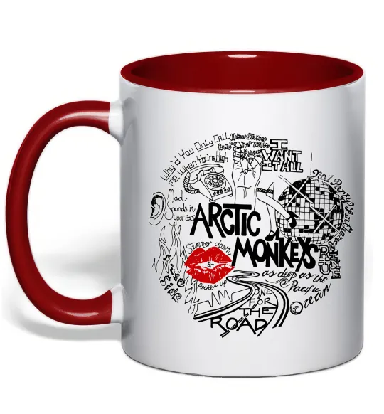 Чашка с цветной ручкой Arctic Monkeys songs Красный фото